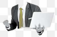 Successful suit png business sticker, transparent background 