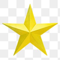 Yellow star png sticker, transparent background