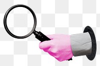 Magnifying glass png sticker, transparent background