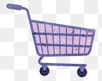 Shopping cart png business sticker, transparent background 