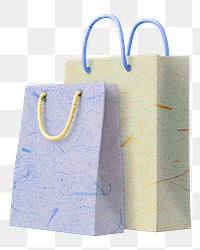 Paper shopping bags png business sticker, transparent background