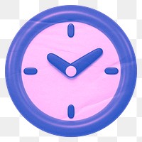 Pink clock png business sticker, transparent background 