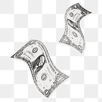 US dollar bills png sticker, transparent background