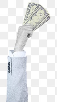 Investor holding money png sticker, transparent background