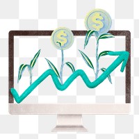 E-commerce business success png sticker, transparent background