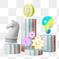 Business strategy png sticker remix, transparent background 