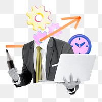 Business manager png sticker remix, transparent background 