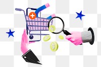 SEO performance  png sticker, search analytics, business remix, transparent background