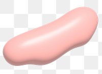 Pink 3D blob png, transparent background