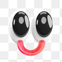 PNG smiling face, 3d elements, transparent background