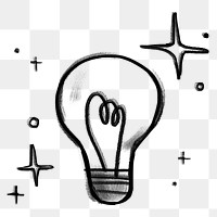 Sparkling light bulb png sticker, transparent background