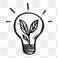 Light bulb sprout png sticker, transparent background