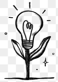 Light bulb tree png sticker, transparent background