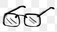 Eye glasses png sticker, object doodle, transparent background