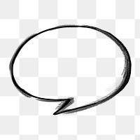 Speech bubble png sticker, cute shape doodle, transparent background