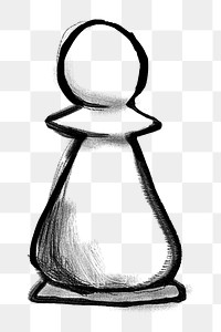 Chess piece png sticker, business strategy doodle, transparent background