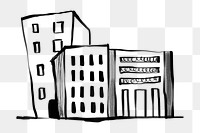 Office buildings png sticker, real estate, property doodle, transparent background
