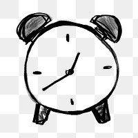 Alarm clock png doodle sticker, transparent background