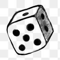 Rolling dice png sticker, gambling, entertainment doodle, transparent background