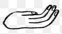 Helping hand png, gesture doodle, transparent background