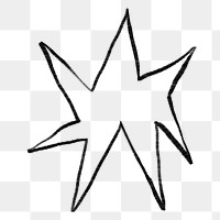 Starburst exploding shape png sticker, cute doodle, transparent background