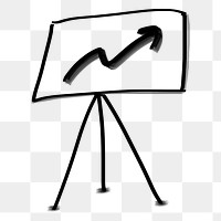 Upward arrow sign png sticker, business doodle, transparent background