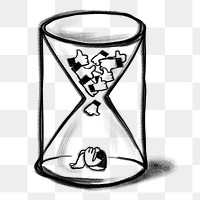  Social media png likes hourglass doodle, transparent background