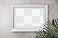 Picture frame png mockup, houseplant decor, transparent design