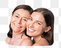 Mother and daughter png sticker, transparent background