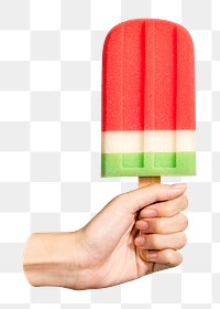 Holding popsicle png sticker, transparent background