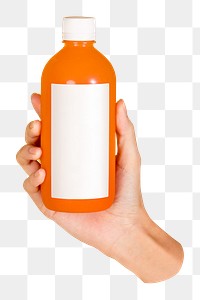 Orange bottle png sticker, transparent background
