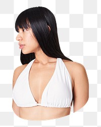 Png Asian woman in bikini sticker, transparent background