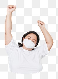 Happy woman png sticker, transparent background