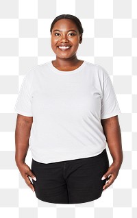 Png smiling African-American woman sticker, transparent background