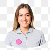 Png smiling female employee sticker, transparent background