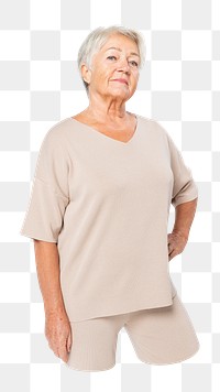 Casual senior png sticker, transparent background