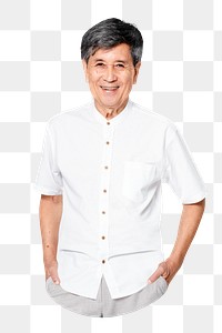 Cheerful senior png sticker, transparent background