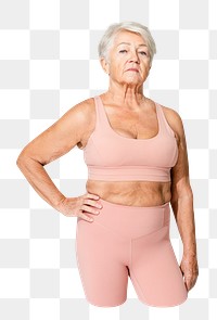 Png strong senior woman sticker, transparent background
