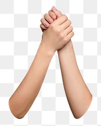 Png helping hand gesture  sticker, transparent background