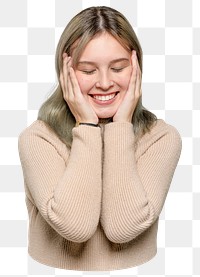 Sweet teenage girl png sticker, transparent background