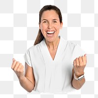 Successful woman png sticker, transparent background