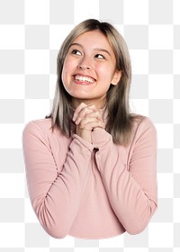 Happy teenager png sticker, transparent background