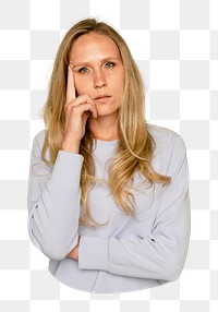 Frustrated woman png sticker, transparent background