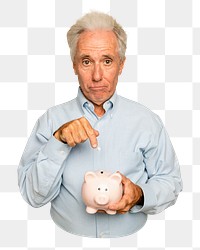 Piggy bank png sticker, transparent background