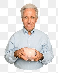 Piggy bank png sticker, transparent background
