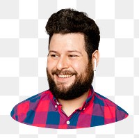 Smiling man png sticker, transparent background