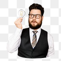 Smart professor png sticker, transparent background