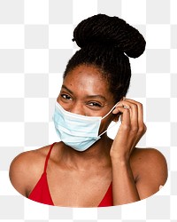 Vaccinated woman png sticker, transparent background