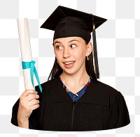 Graduated student png sticker, transparent background