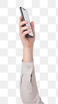 Hand png mockup holding blank screen phone